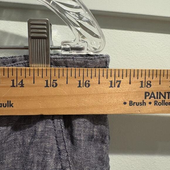 Max‎ Studio Skirt Women Large Chambray Blue 100% Linen Drawstring Pockets Casual - Picture 8 of 10